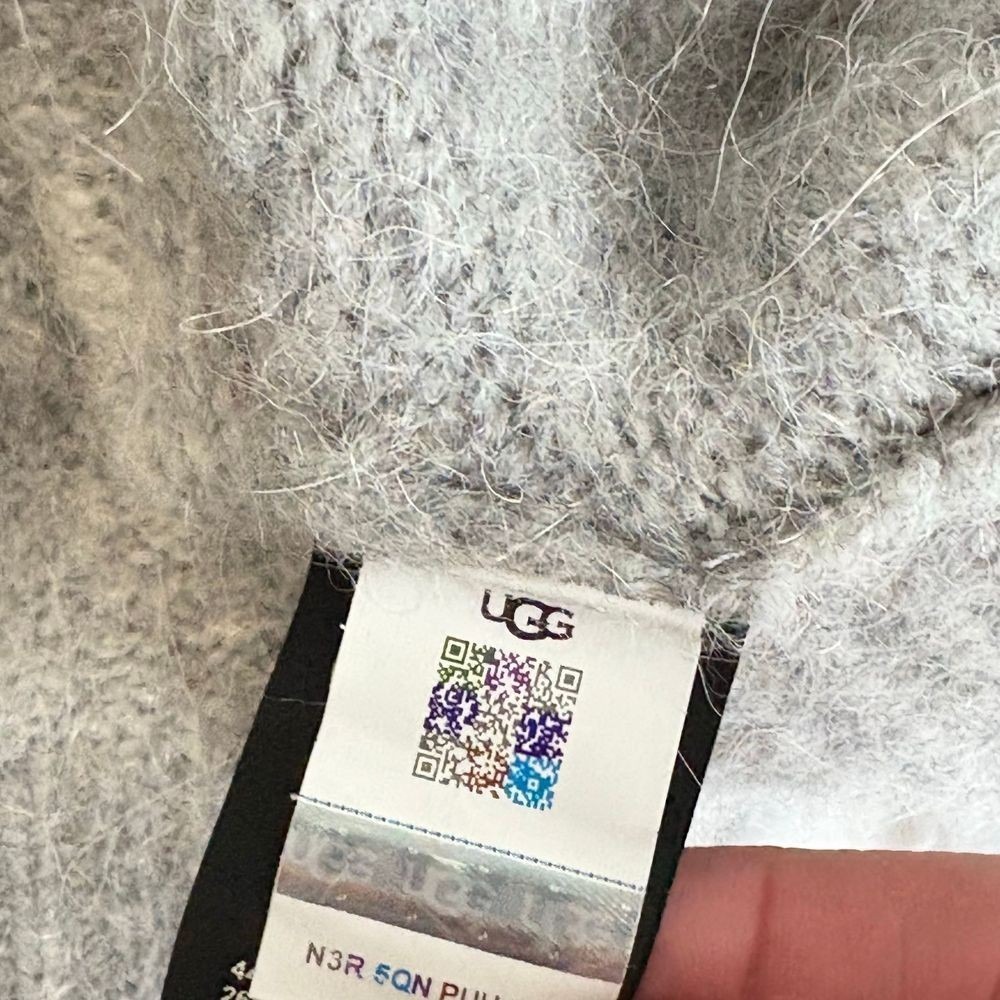 UGG Oversized Sweater Turtleneck XL Gray Soft Fuzzy Lagenlook Luxury Alpaca Wool - Picture 10 of 10